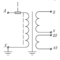 Принципиальная электронная схема трансформатора напряжения ЗНОЛПМ, ЗНОЛПМИ