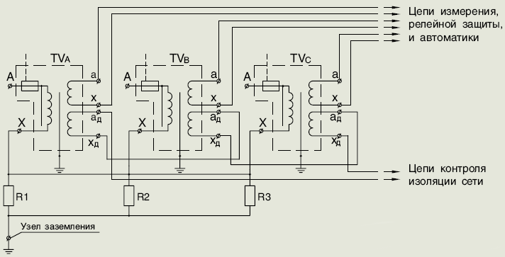 Схема соединения трансформатора 3хЗНОЛП