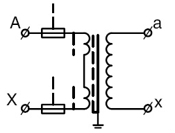 Принципиальная электрическая схема трансформатора напряжения НОЛП