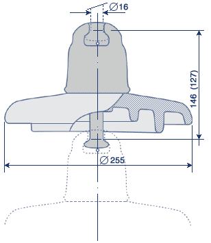 гараритные размеры изолятора ПС 120Б
