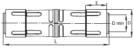 габаритные размеры муфты для армированных труб, IP65 Экспресс