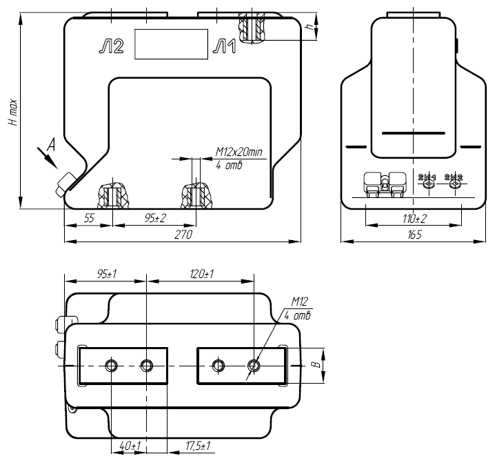 Общий вид трансформатора ТОЛ-10-I-2 
