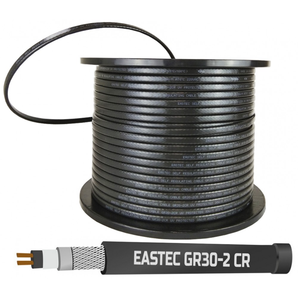 EASTEC GR 30-2 CR, M=30W, греющий кабель с УФ защитой, пог.м.