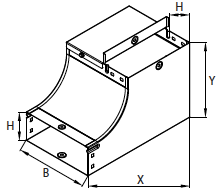 Угол вертикальный внутренний переходник CSSD 90, размеры