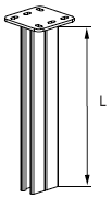 Вертикальный подвес двойной 41х41 L5 Combitech, размеры