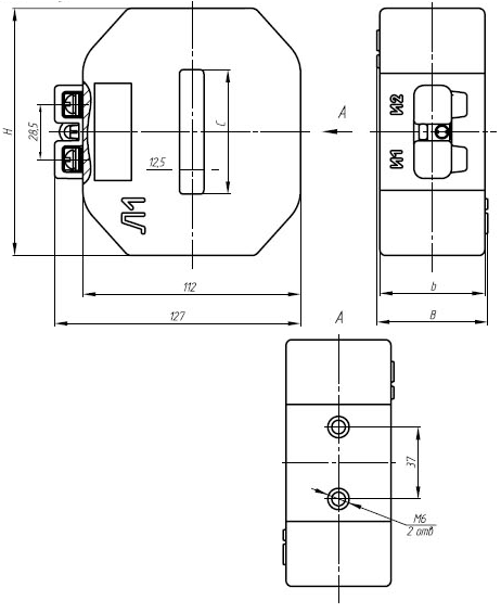 Общий вид трансформаторов ТШЛ-0,66-II-1 (вариант исполнения)