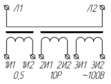 Принципиальная электрическая схема трансформатора ТОЛК-10-1